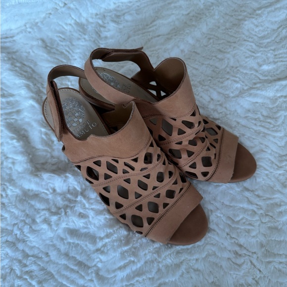 Vince Camuto Tan Cutout Heeled Sandals - Picture 6 of 6